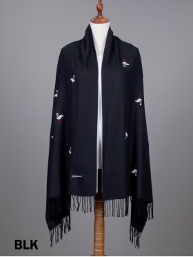 Premium Flamingo Embroidery Scarf